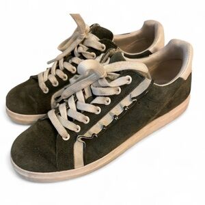 Tory Burch Olive Suede Sneakers